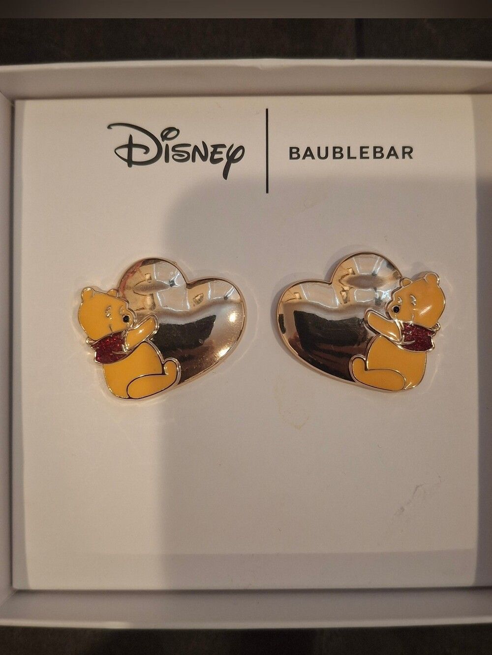 Disney x BaubleBar Winnie the Pooh Heart Earrings  - New in box